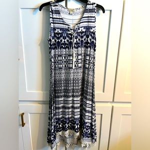 Navy and white high/low tank dress size P/large
